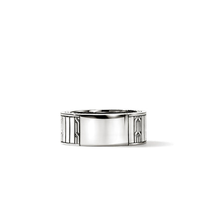 Carved Chain Ring, Sterling Silver, Hardstones