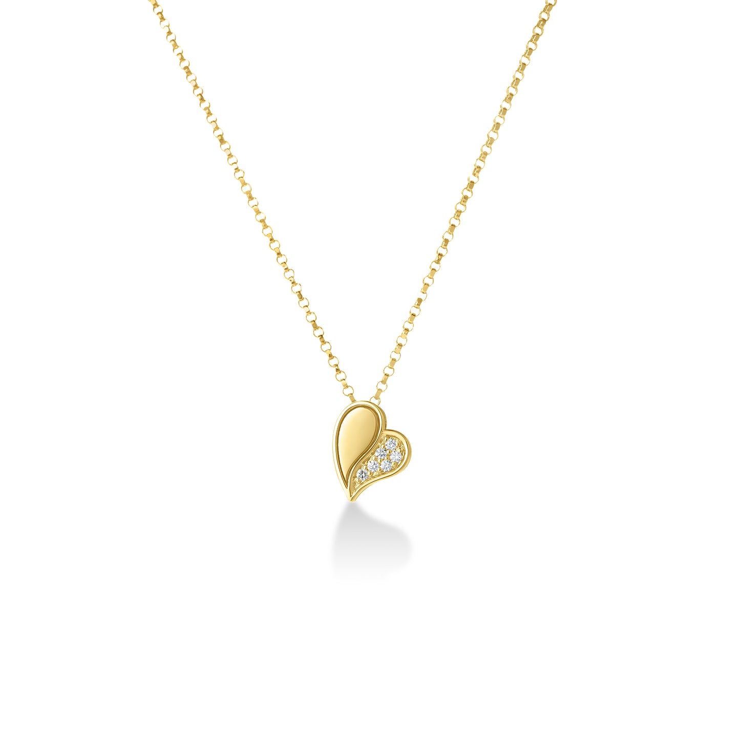 18KY AMORINO DIAMOND HEART NECKLACE