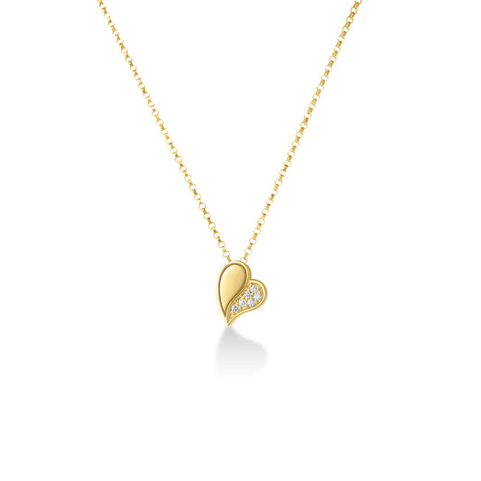 18KY AMORINO DIAMOND HEART NECKLACE