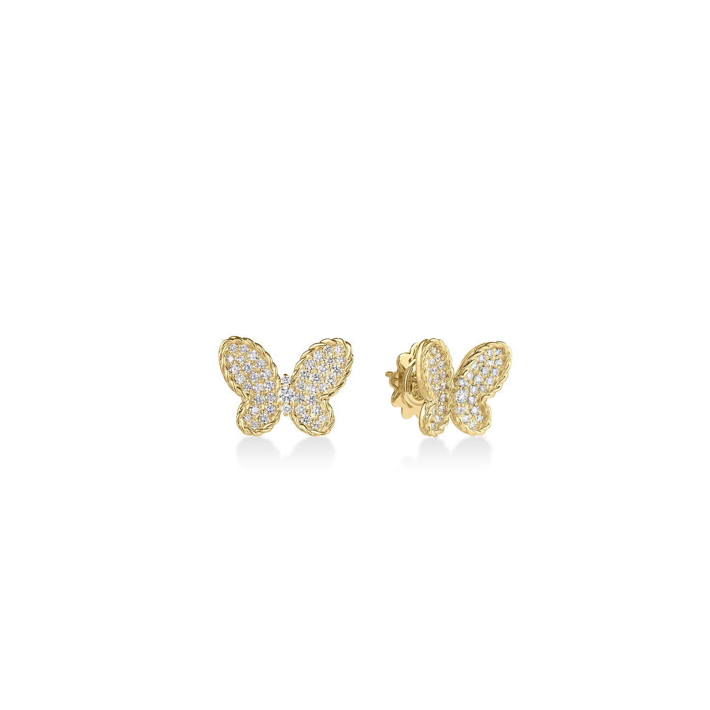 18KY DIAMOND BUTTERFLY STUD EARRINGS