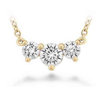 18KY TRINITY DIAMOND NECKLACE