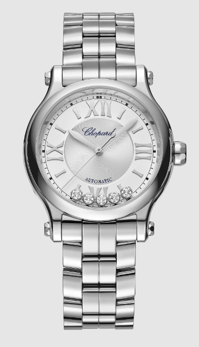 33MM SS HAPPY SPORT WHITE DIAL ON BRACELET