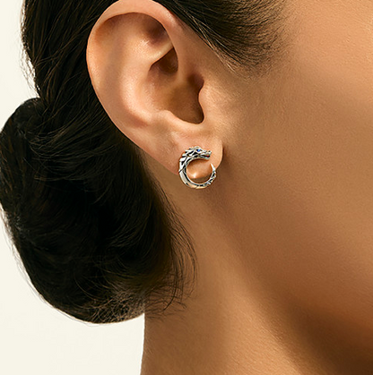 SS Naga Earrings, Blue Sapphire
