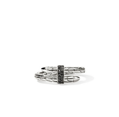 SS SPEAR BLACK SAPPHIRE RING