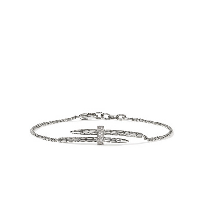 SS SPEAR DIAMOND STATION BRACELET