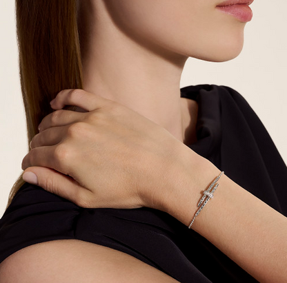 SS SPEAR DIAMOND STATION BRACELET