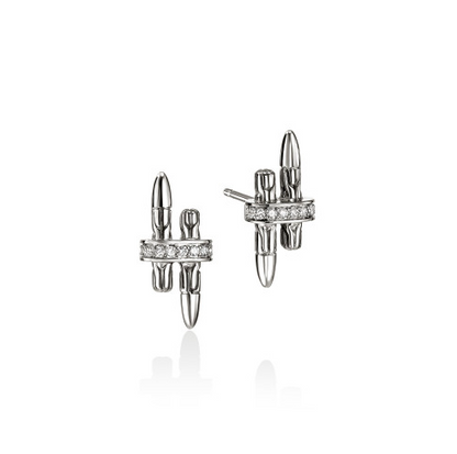 SS SPEAR DIAMOND STUD EARRINGS