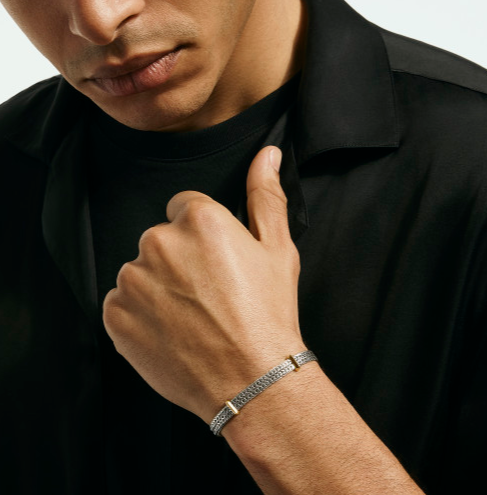 Icon Link Bracelet, Sterling Silver, Gold, 6MM