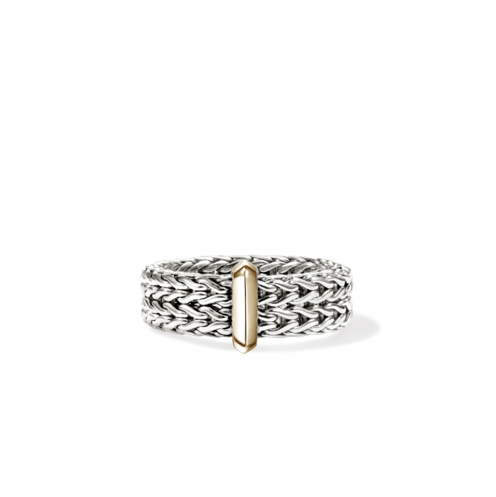 SS/14KY ICON LINK BAR RING, 6MM