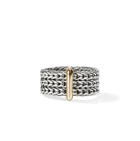 SS/14KY ICON LINK BAR RING, 9MM