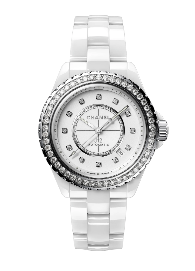 CHANEL J12 DIAMOND BEZEL WATCH CALIBER 12.1, 38MM