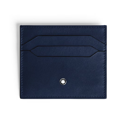 MONTBLANC CARD HOLDER 6CC IN INK BLUE MEISTERSTUCK LEATHER