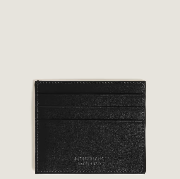 MONTBLANC CARD HOLDER 6CC IN INK BLUE MEISTERSTUCK LEATHER