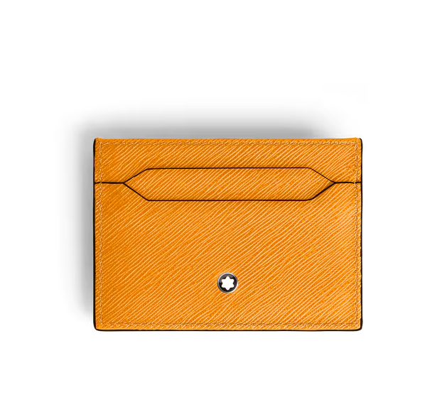 MONTBLANC CARD HOLDER 5CC IN SAFFRON SARTORIAL LEATHER