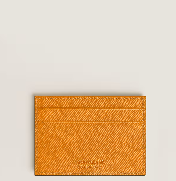 MONTBLANC CARD HOLDER 5CC IN SAFFRON SARTORIAL LEATHER