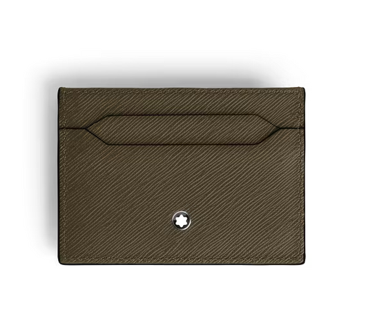 MONTBLANC CARD HOLDER 5CC IN KHAKI SARTORIAL LEATHER