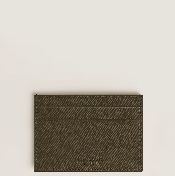MONTBLANC CARD HOLDER 5CC IN KHAKI SARTORIAL LEATHER