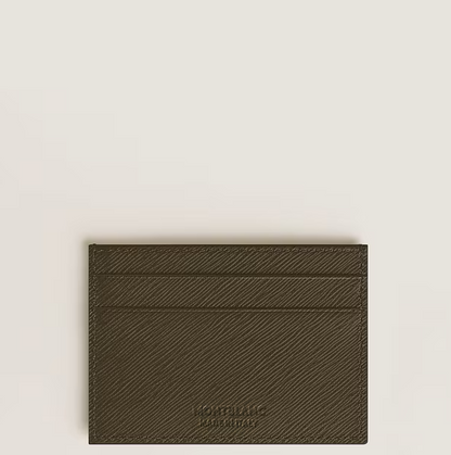 MONTBLANC CARD HOLDER 5CC IN KHAKI SARTORIAL LEATHER
