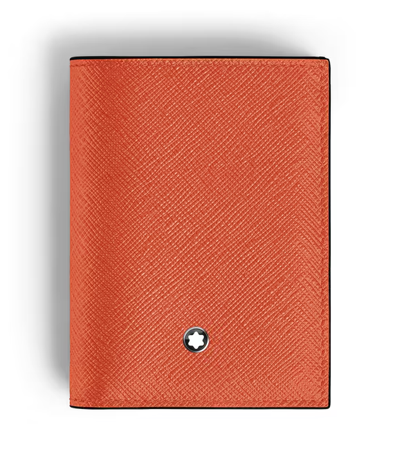MONTBLANC MINI WALLET 4CC IN TANGERINE SARTORIAL LEATHER