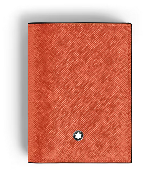 MONTBLANC MINI WALLET 4CC IN TANGERINE SARTORIAL LEATHER