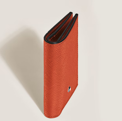 MONTBLANC MINI WALLET 4CC IN TANGERINE SARTORIAL LEATHER