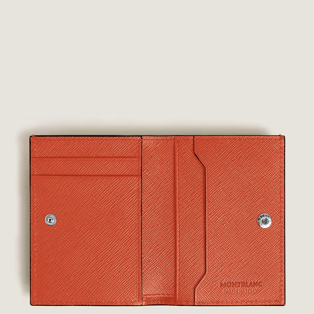MONTBLANC MINI WALLET 4CC IN TANGERINE SARTORIAL LEATHER