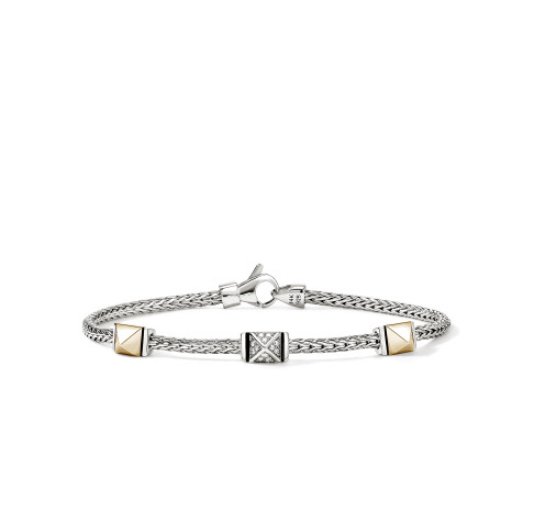 SS/14KY ICON STUD DIAMOND BRACELET