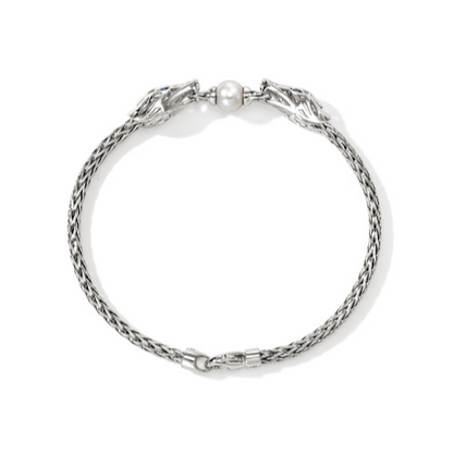 SS NAGA BRACELET WITH PEARL AND SAPPHIRE