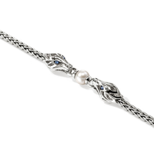 SS NAGA BRACELET WITH PEARL AND SAPPHIRE