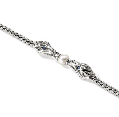 SS NAGA BRACELET WITH PEARL AND SAPPHIRE