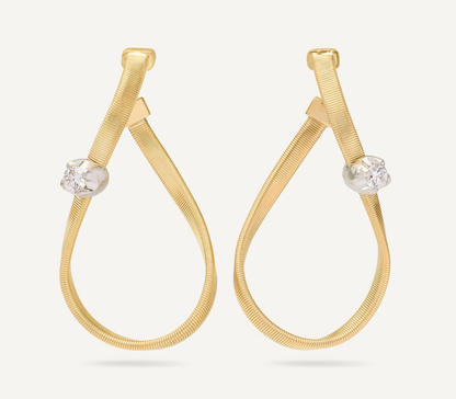 MARCO BICEGO 18KY MARRAKECH COIL INFINITY HOOPS WITH DIAMOND ACCENT