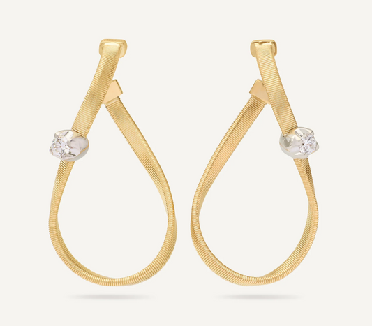 MARCO BICEGO 18KY MARRAKECH COIL INFINITY HOOPS WITH DIAMOND ACCENT