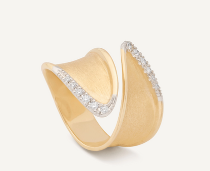 MARCO BICEGO 18KY LUNARIA WRAP RING WITH DIAMOND PAVE