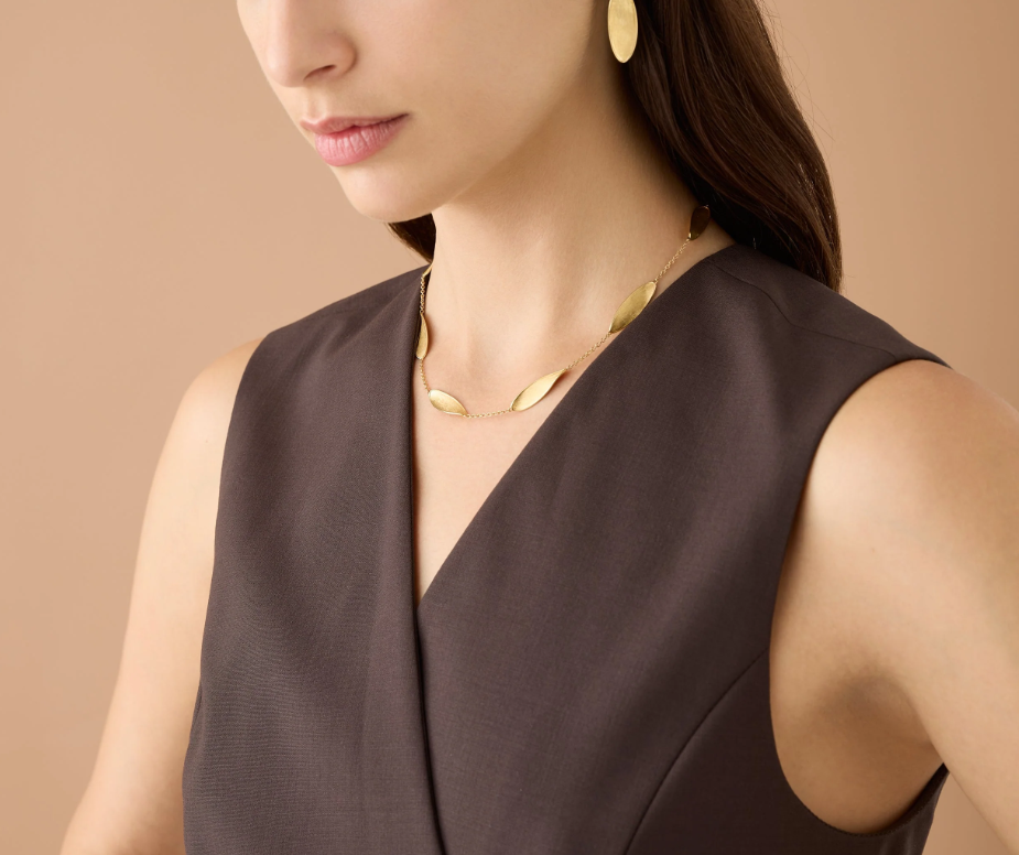 MARCO BICEGO 18KY LUNARIA STATION SHORT NECKLACE