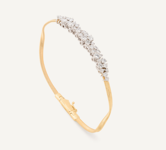 MARCO BICEGO 18KY MARRAKECH BRACELET WITH GRADUATED DIAMOND CLUSTER