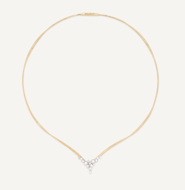 MARCO BICEGO 18KY MARRAKECH NECKLACE WITH DIAMOND V-CLUSTER