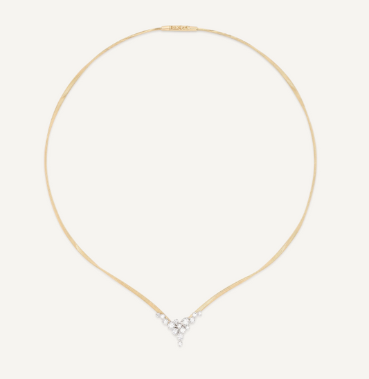 MARCO BICEGO 18KY MARRAKECH NECKLACE WITH DIAMOND V-CLUSTER