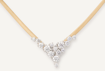 MARCO BICEGO 18KY MARRAKECH NECKLACE WITH DIAMOND V-CLUSTER