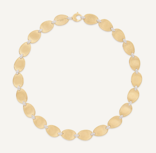 MARCO BICEGO 18KY LUNARIA COLLAR NECKLACE WITH DIAMOND ACCENTS