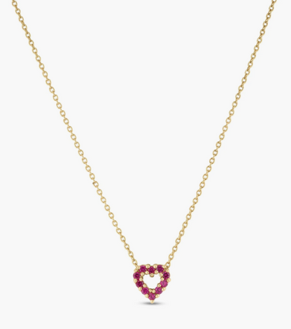 18KY TINY TREASURES REVERSIBLE HEART NECKLACE