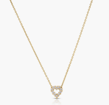 18KY TINY TREASURES REVERSIBLE HEART NECKLACE