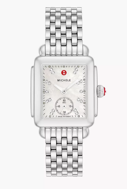 DECO MID STAINLESS DIAMOND DIAL WATCH