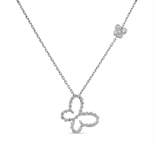 ROBERTO COIN 18KW JASMINE BUTTERFLY PENDANT
