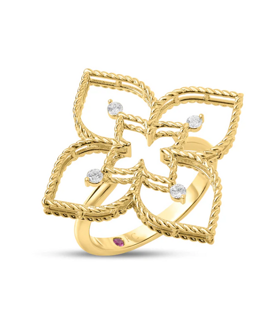 PRINCESS FLOWER OPEN FRAME DIAMOND RING - MEDIUM