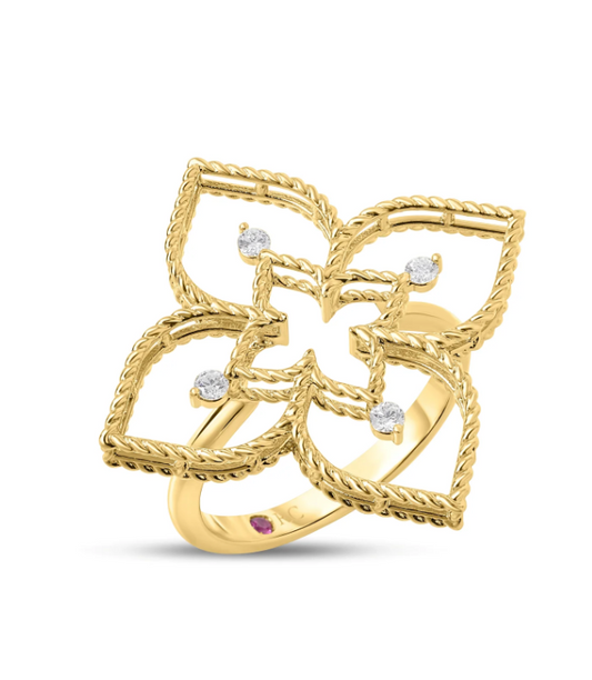 PRINCESS FLOWER OPEN FRAME DIAMOND RING - SMALL