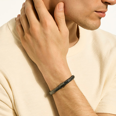 Icon Bracelet, Dark Silver, 7.5MM