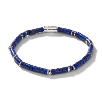 Heishi Bracelet, Sterling Silver, Hardstones, 4MM