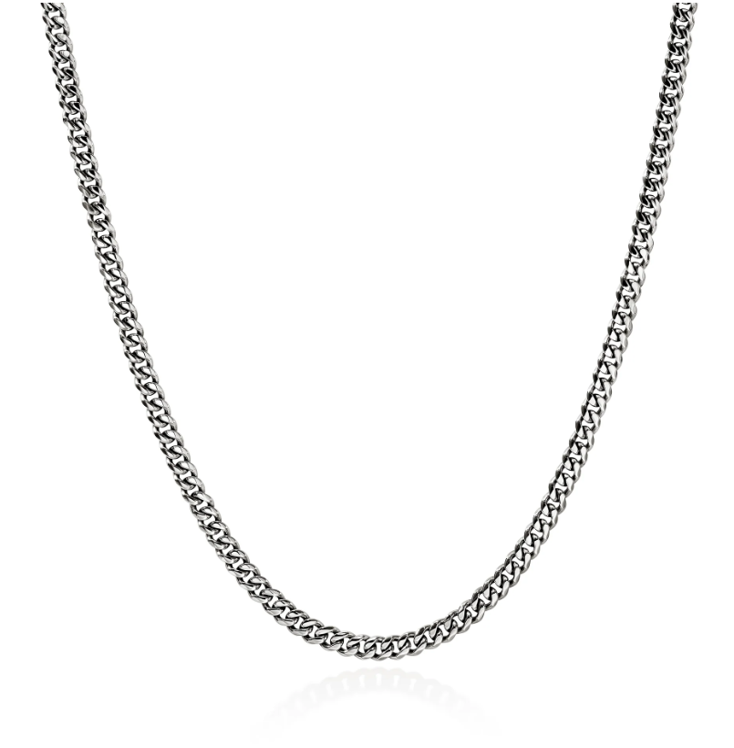 Curb Chain Necklace, Sterling Silver, 3.9MM