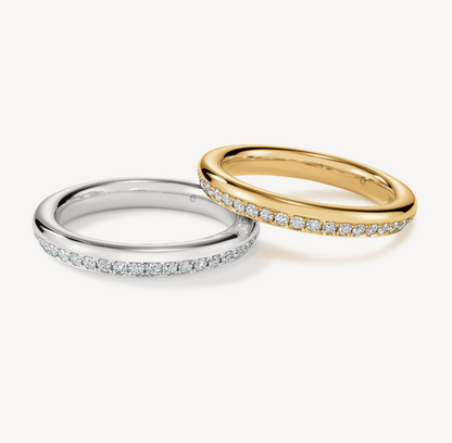 HEARTS ON FIRE 18KW BARRE PAVE BAND