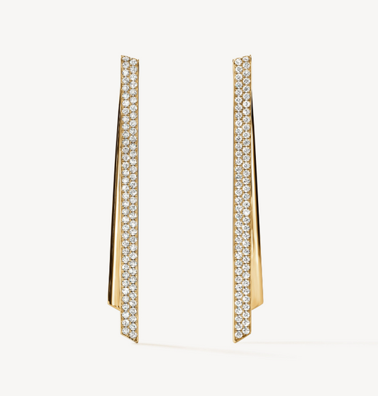 HEARTS ON FIRE 18KY INSIDE/OUT DIAMOND STILETTO FLIP EARRINGS